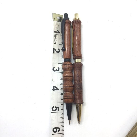 Handcrafted Wooden Mechanical Pencil Set With Brass Accents - Picture 3 of 8